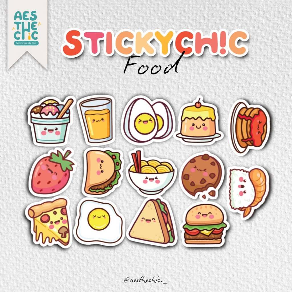 

Food Stiker Pack Cute Sticker Laminasi Aesthechic