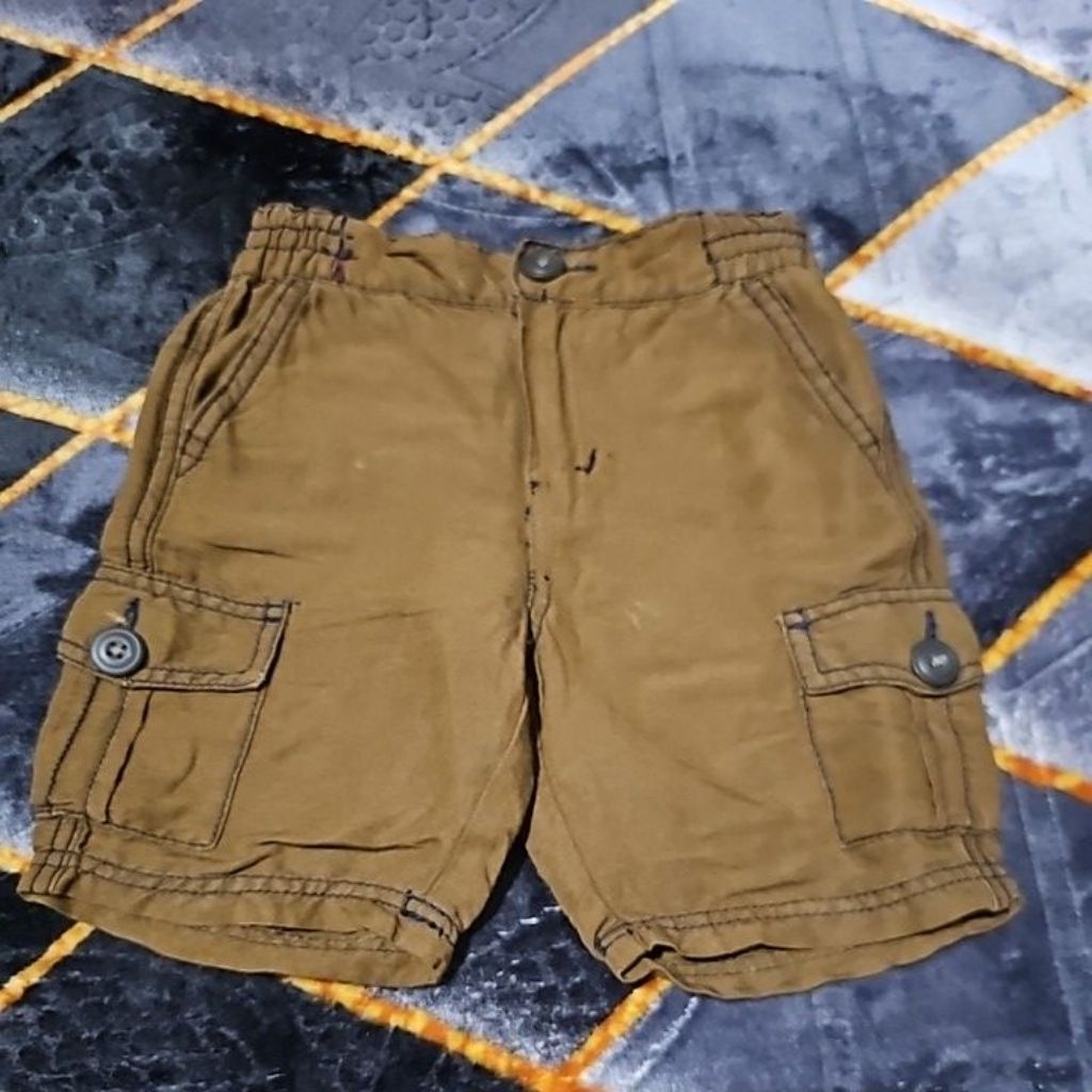 Celana Bahan Cargo Cargo Celana Pendek Anak Laki-Laki GAP KIDS 4Y Motif Polos Brown