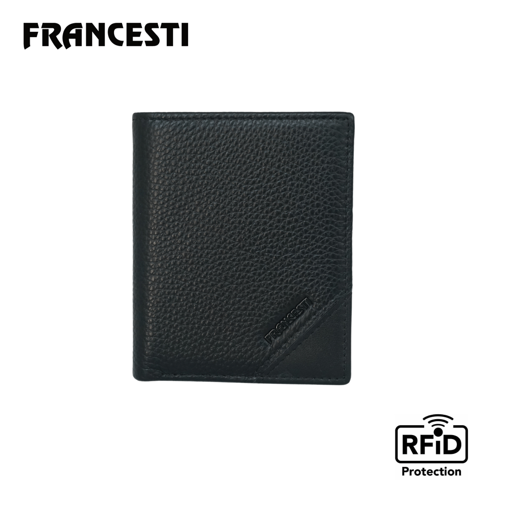 Francesti  Dompet Kartu RFID Protection Pria/Wanita 201 Genuine Leather Asli kulit sapi,Original