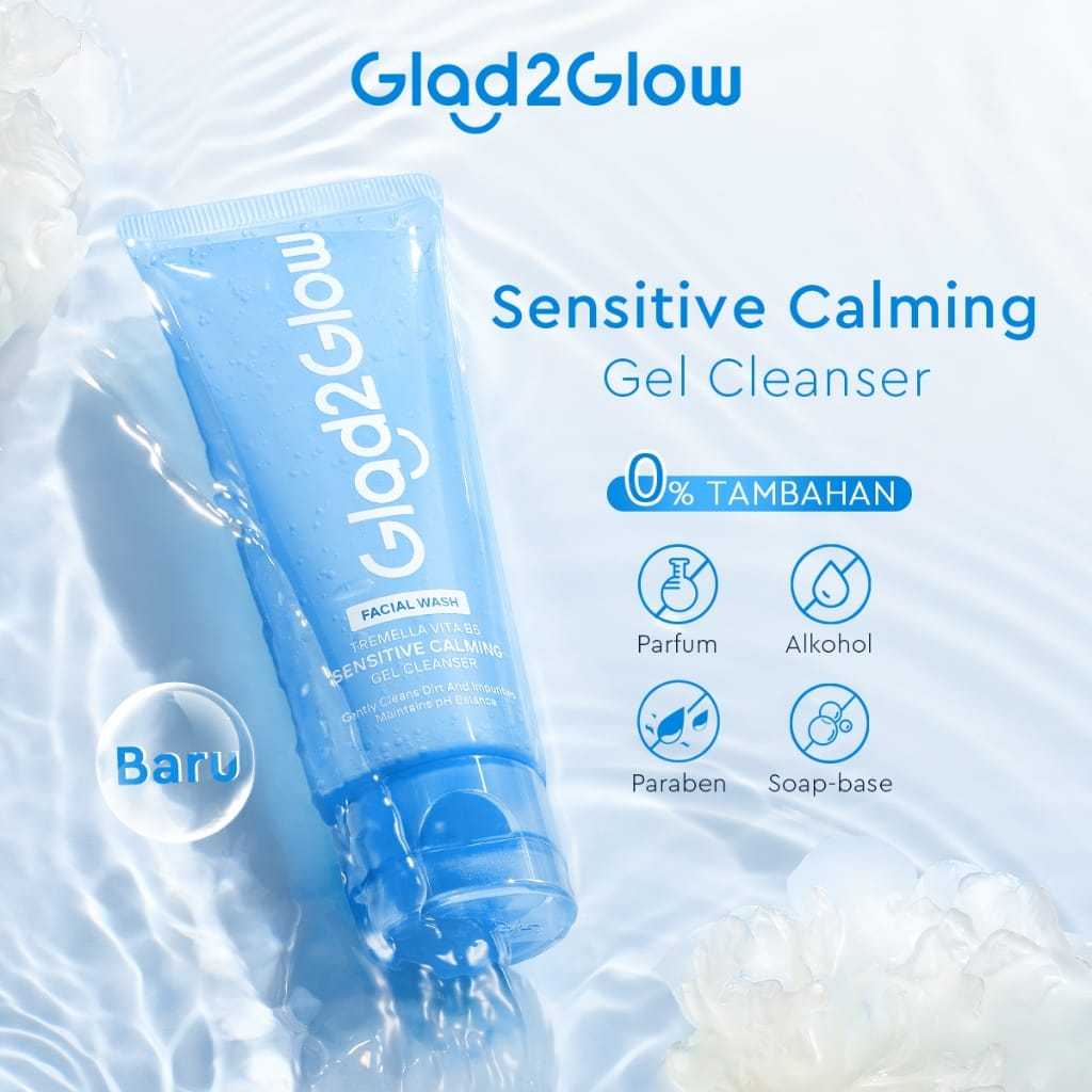 [ SS BEAUTY ] GLAD2GLOW TREMELLA VITA B5 SENSITIVE CALMING GEL CLEANSER FACIAL WASH / SABUN CUCI MUK