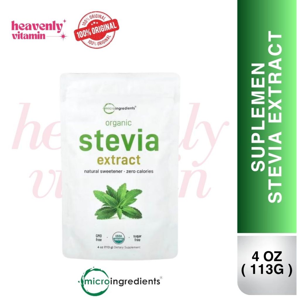 

Micro Ingredients Organic Stevia Extract Powder - 4 Oz 113 Gram, Non-GMO, Gluten Free