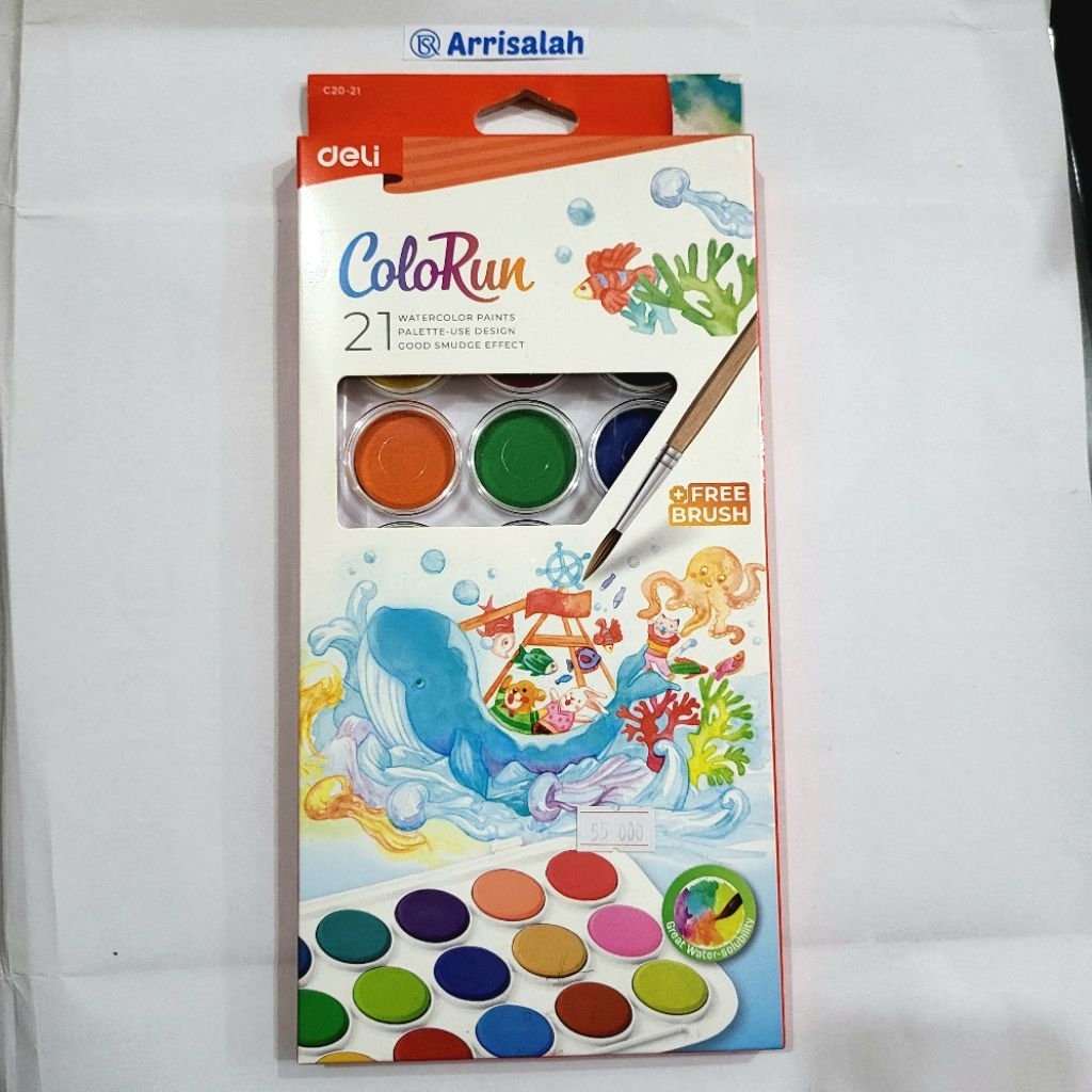 

Water Color Painting gratis kuas Colorun Deli E21