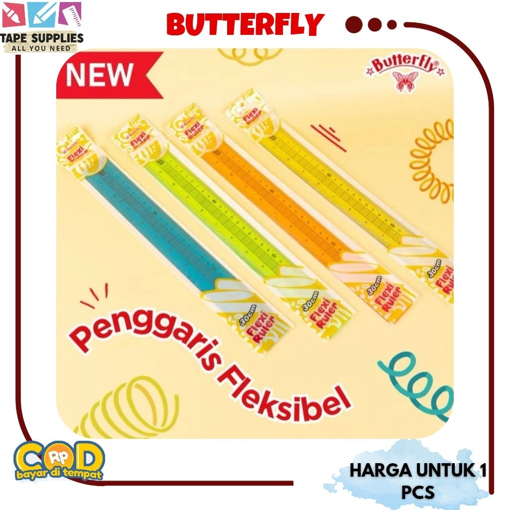 

Penggaris LENTUR Flexible Butterfly 30CM