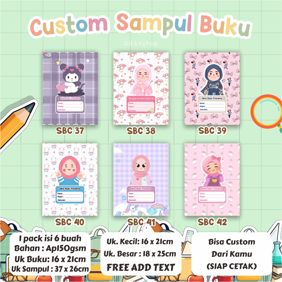 

Sampul Buku Custom Nama / Sampul Buku Custom Design / Sampul Buku
