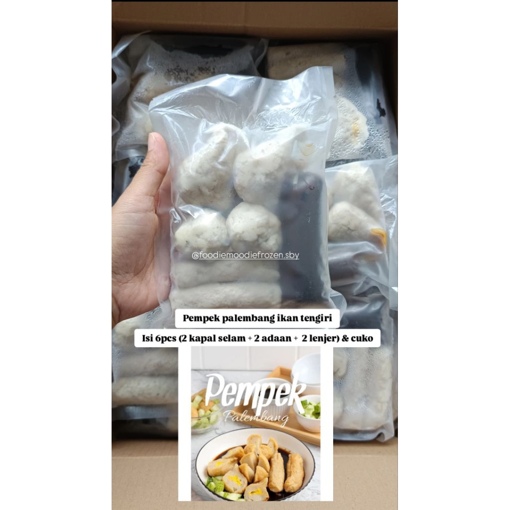 

FROZEN- Pempek palembang ikan tengiri isi 6pcs + cuko