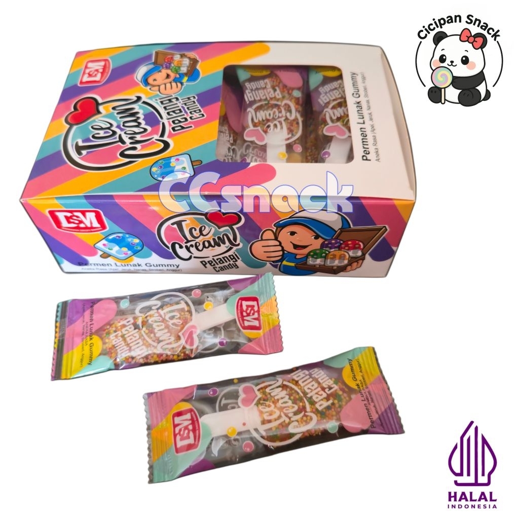 

DSM ICE CREAM PELANGI CANDY BOX ISI 30