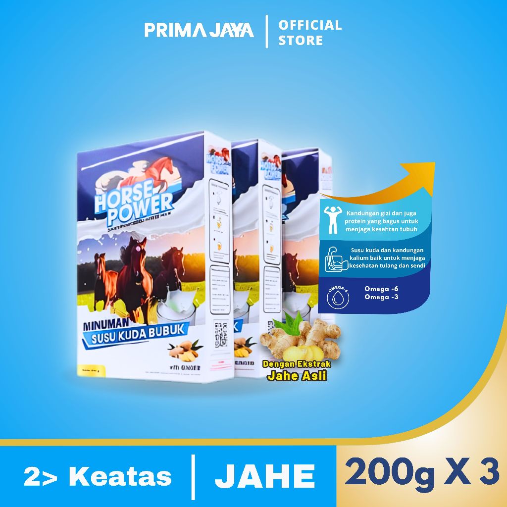 

HORSE POWER SUSU KUDA ASLI | KEMASAN 200g x 3 BOX | SUSU ASAM URAT REMATIK DLL
