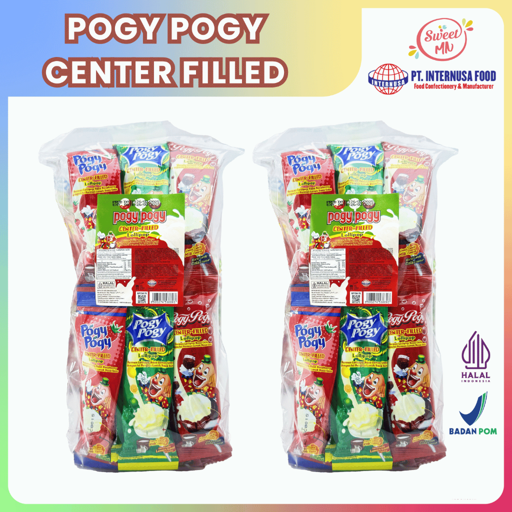 

Permen Lolipop Pogy Pogy Center-Filled . 1 Pack (30 pcs)