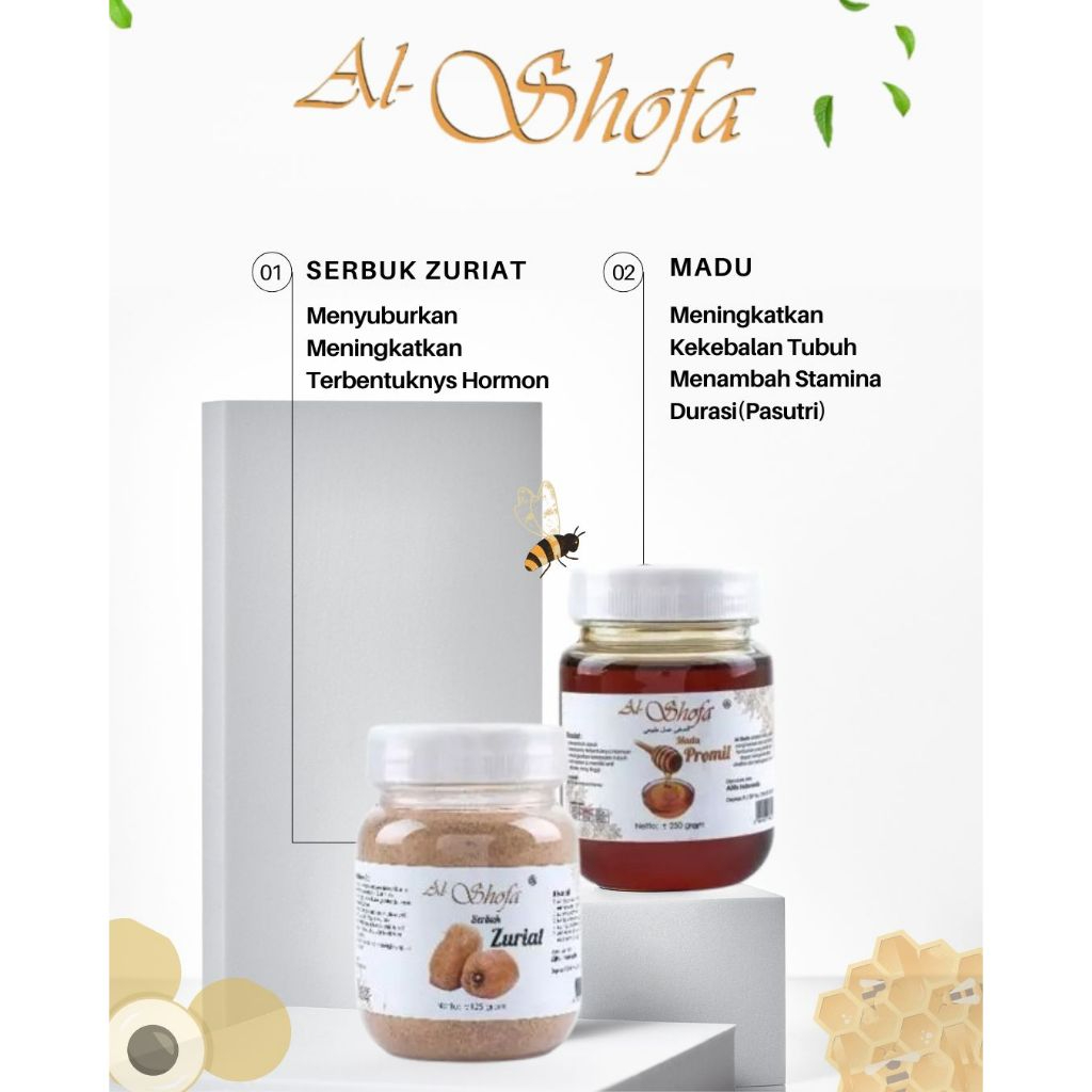 

Paket Promil Serbuk Zuriat Al Shofa & Madu Promil Al Shofa/Serbuk Zuriat Al Shofa 125gr dan Madu Promil Al Shofa 250ml