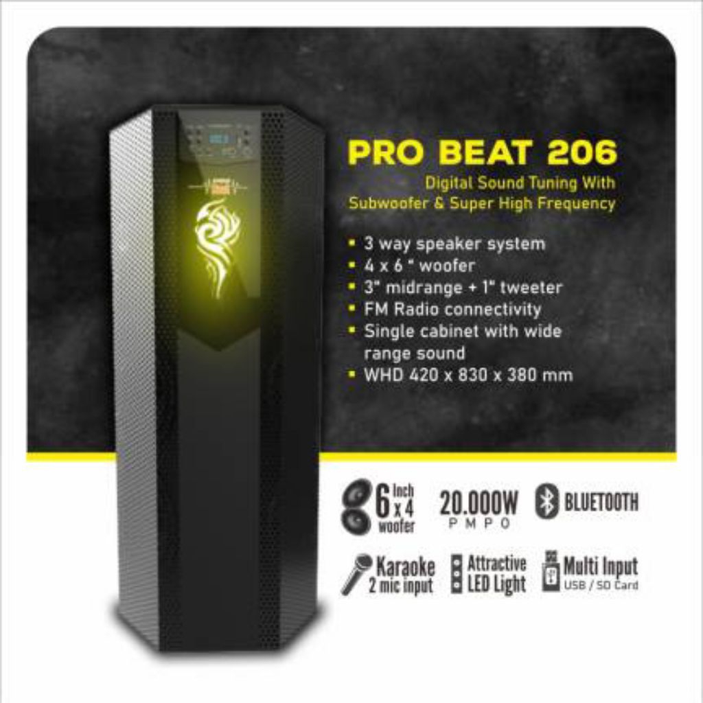 Speaker Aktif Roadmaster PRO Beat 206 dengan 4 Woofer 6"