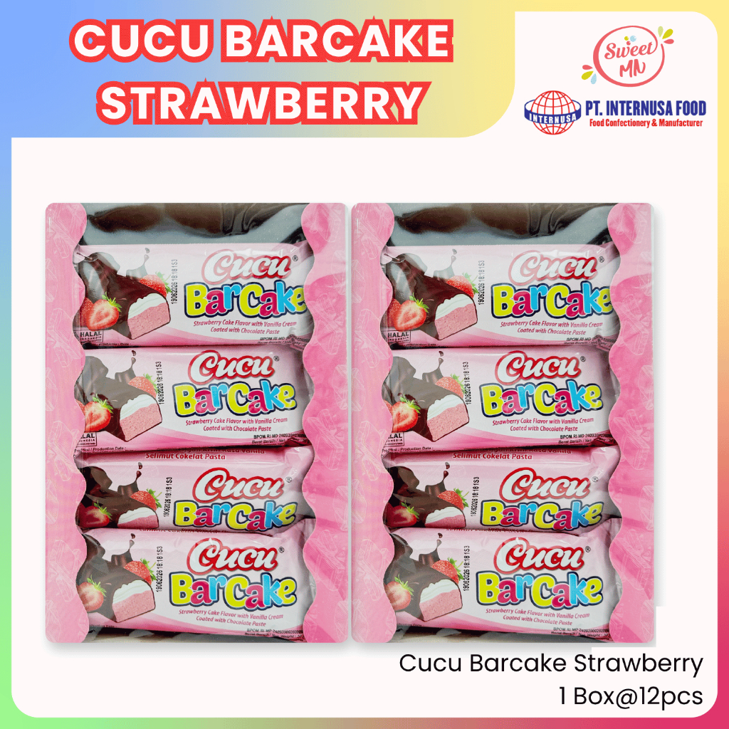 

Kue Basah Cucu Barcake Strawberry. 1 Box (12 pcs)