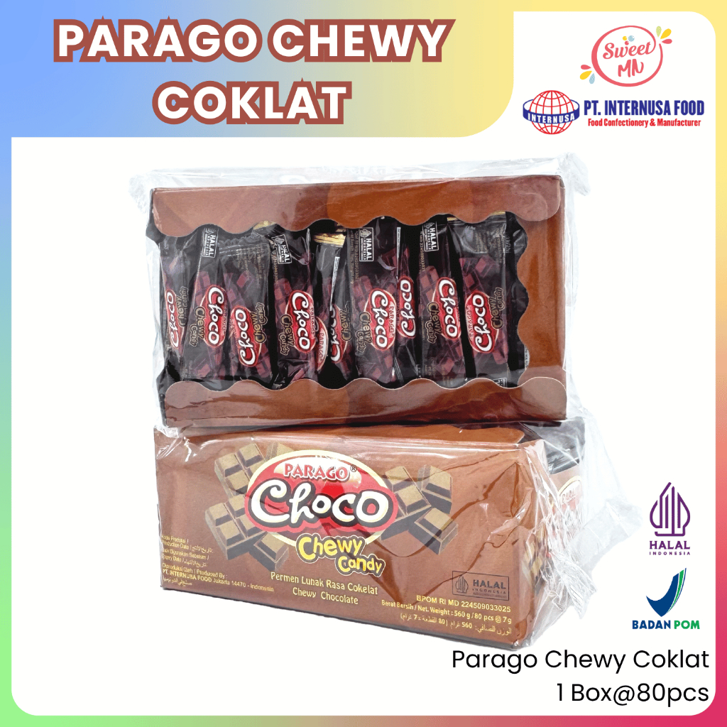 

Permen Parago Chewy Coklat Box. 1 Box isi 80pcs