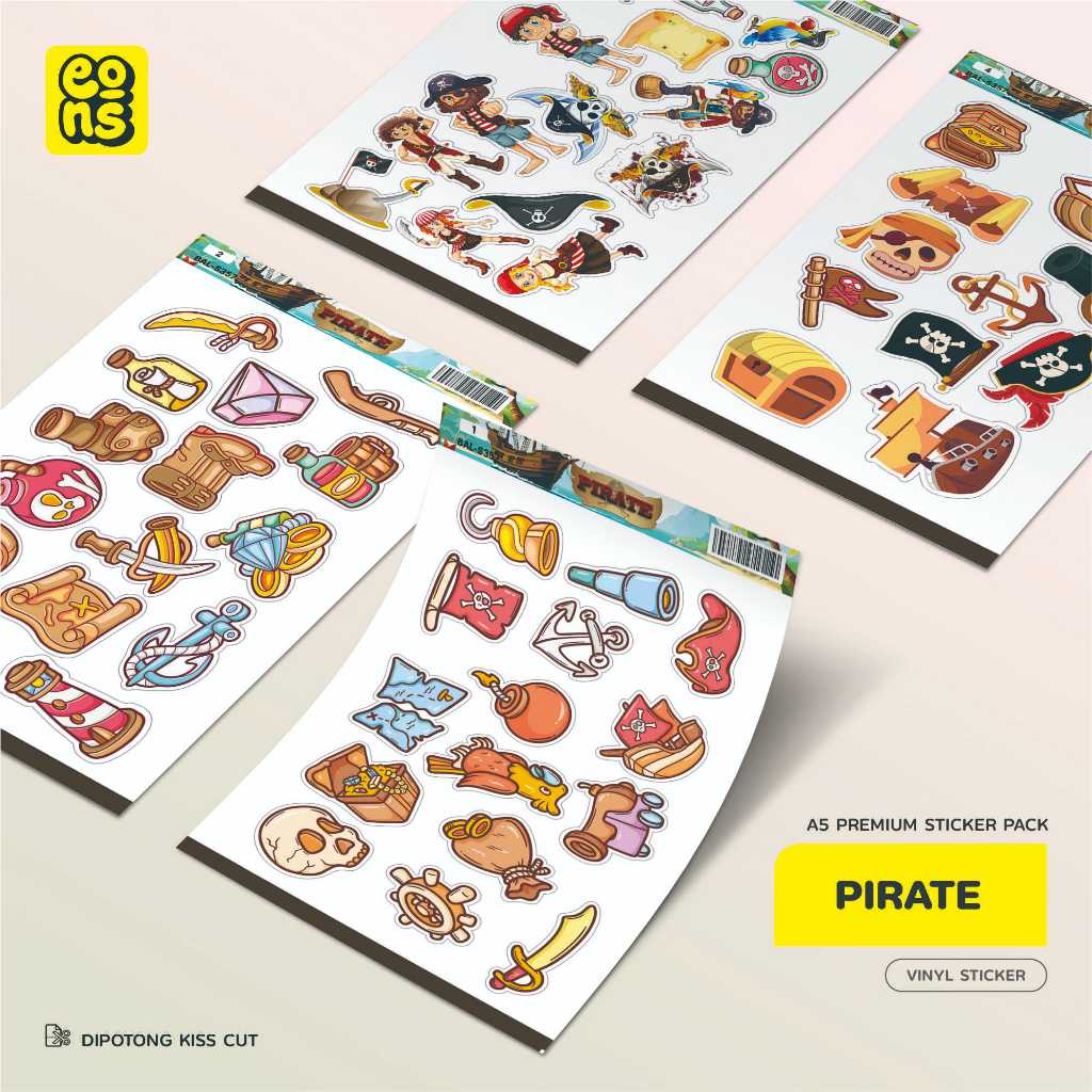

Stiker Pack PIRATE Waterproof Aesthetic- untuk Laptop, Motor, dan Helm - Paper Stationery