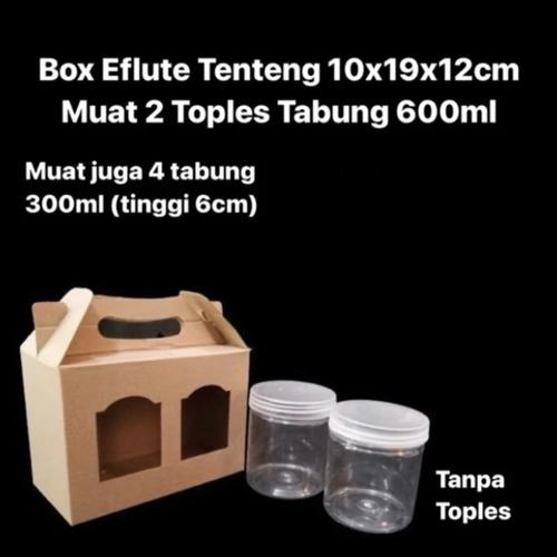 

(10pcs) Box Eflute Tenteng Muat 2 Toples Tabung 600ml Box Hampers Tenteng Ukuran 10x19x12cm