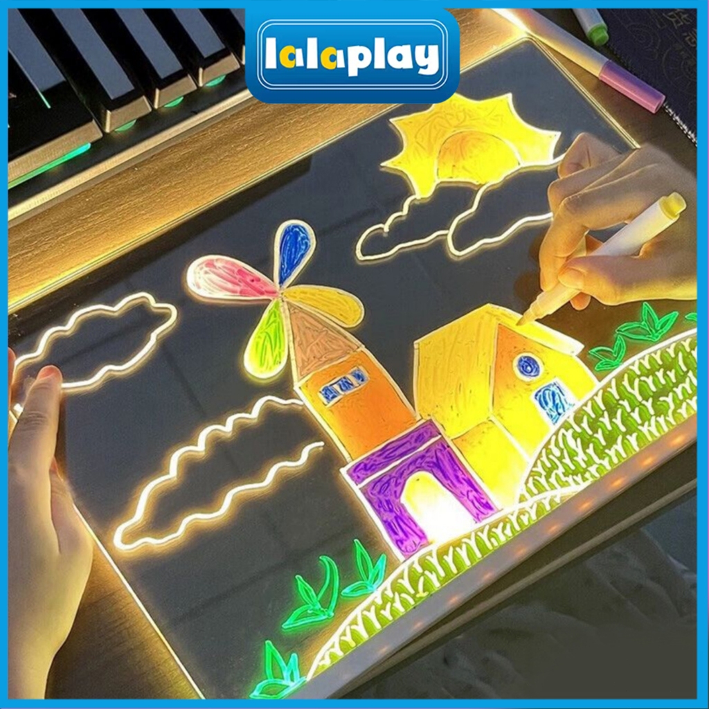 

Lalaplay Acrylic Planner List LED Aesthetic Akrilik Drawing Papan Night Light DIY Lukisan Transparan Board Lampu