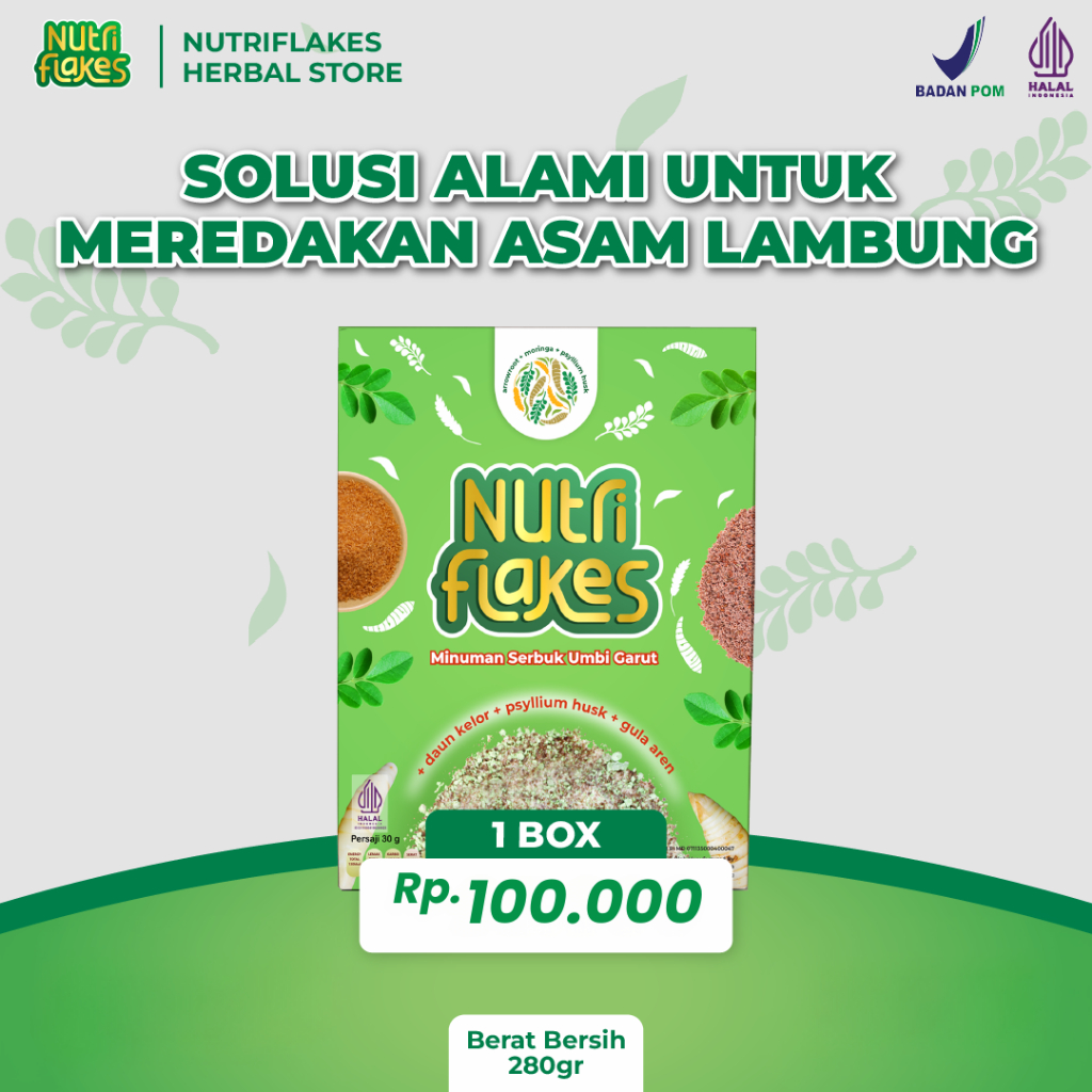 

Nutriflakes Sereal Umbi Garut Original Paket 1 Box