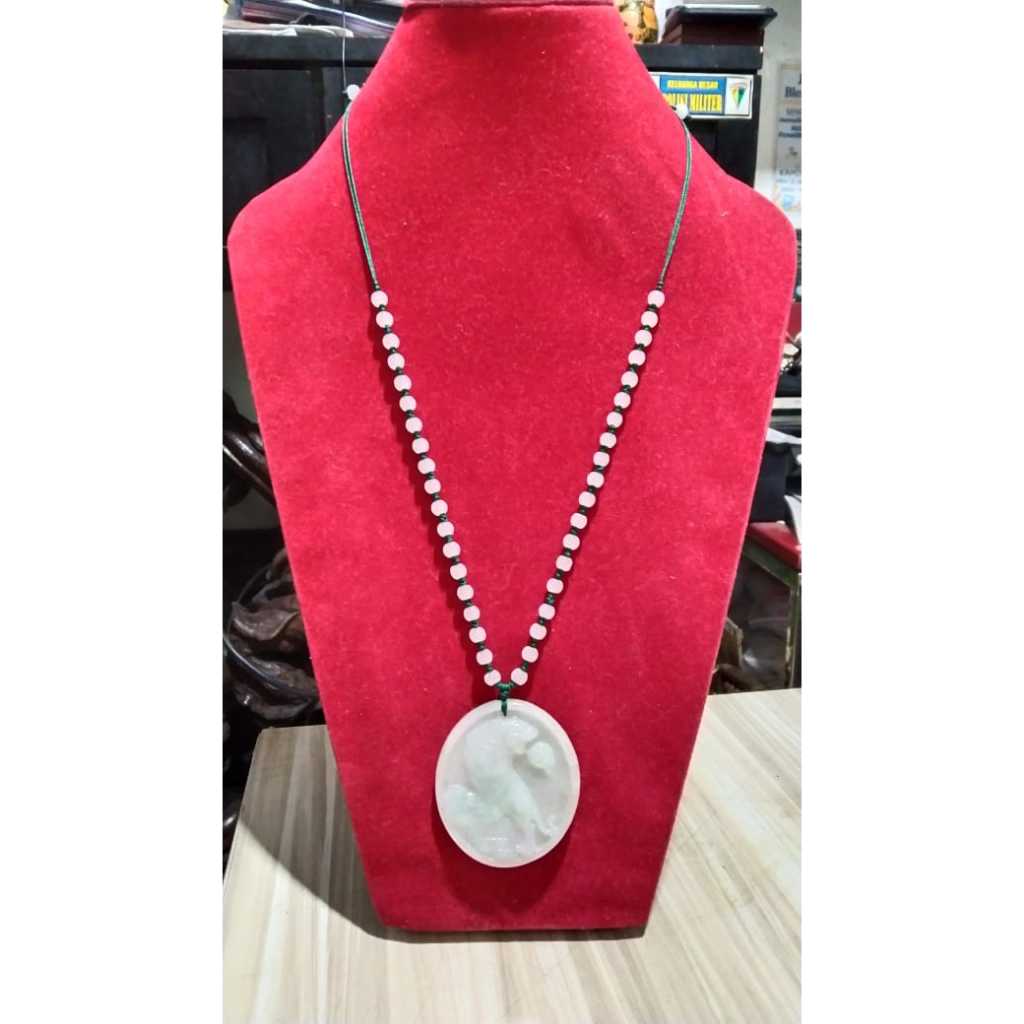 Kalung Liontin Giok Macan Kuno Jadul Antik