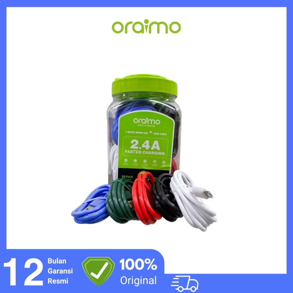 PER TOPLES (20PCS) KABEL ORAIMO OCD-113M Micro USB / OCD-113C Tipe C/ OCD-113L Lightning/OCD113M 2.4