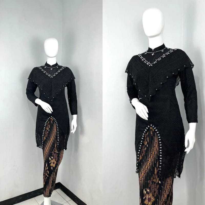 Galery_batik - Setelan Kebaya Mahira / Rok Plisket Batik / Kebaya Brokat / kebaya Encim Tunik