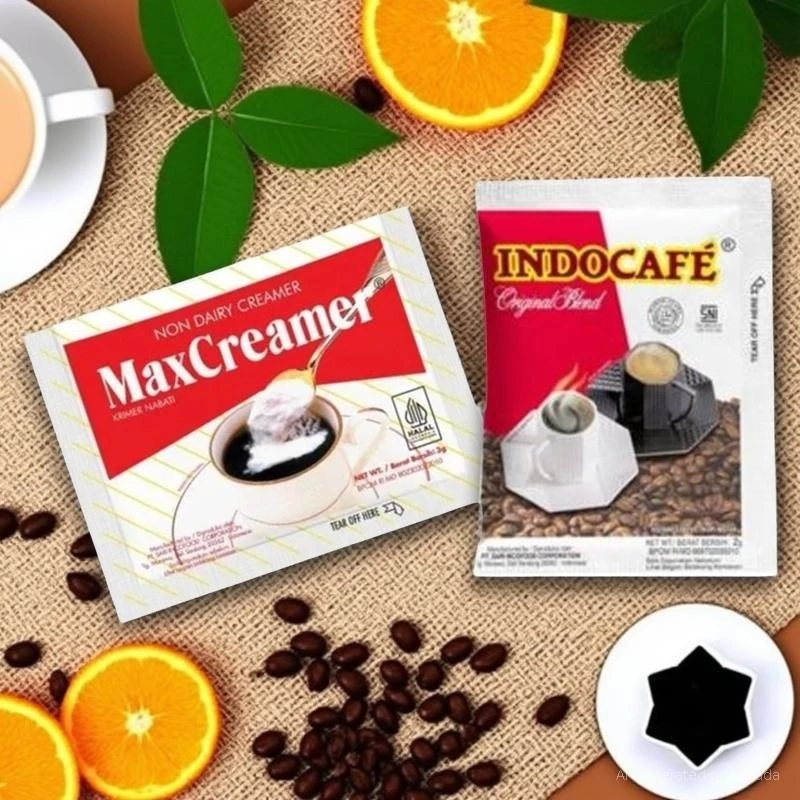 

INDOCAFE Original Blend sachet 2 gr kopi tanpa ampas Max Creamer Sachet 3gr Jodoh nya kopi 10 Sachet