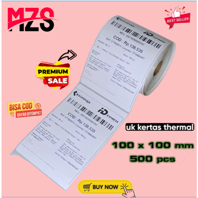 

KERTAS THERMAL ROLL 100X100MM 1 DUS / ISI 24 ROLL