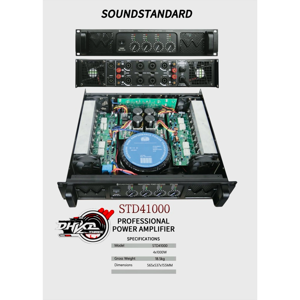 POWER AMPLIFIER SOUNDSTANDARD STD 41000 4 CHANNEL / Power Soundstandard Std 41000 4 channel / Power 