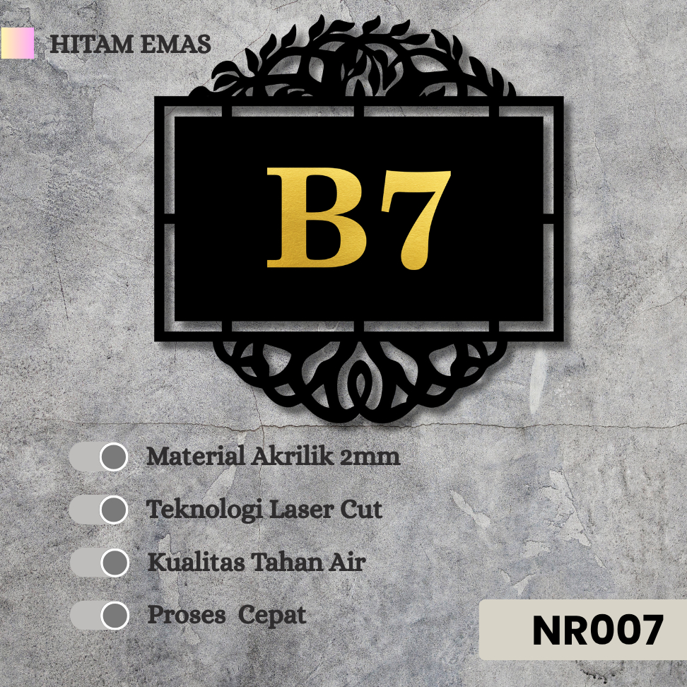 Nomor Rumah Akrilik Custom – Estetik | Plat Tempel Dinding | Tahan Air & Mewah