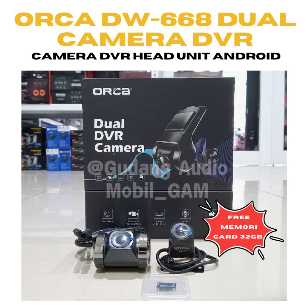 KAMERA DVR ORCA DEPAN BELAKANG DW 668 / CAMERA DVR ORCA / DVR MOBIL