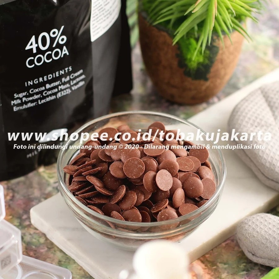 

Patissier Chocolate 40% 250gr Milk Couverture Cokelat Coin Susu Coklat Baking