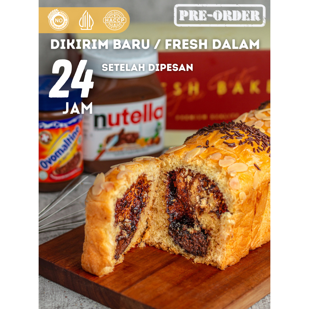 

BRIOCHE Roti Kotak Nutella & Ovomaltine MISOL Premium - GoSend/Grab only