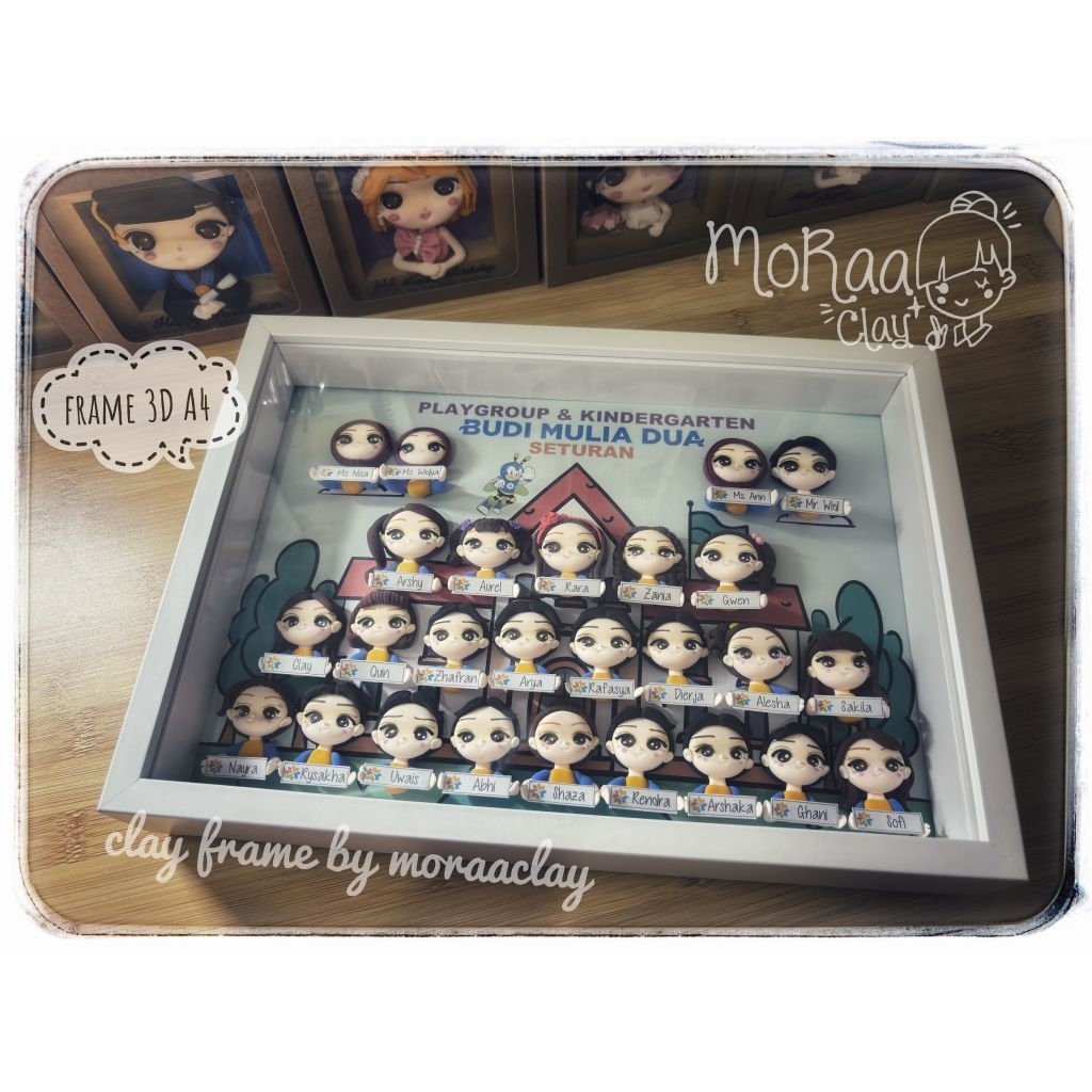 Clay Frame 3D A4 +akrilik (isi 10 figur)