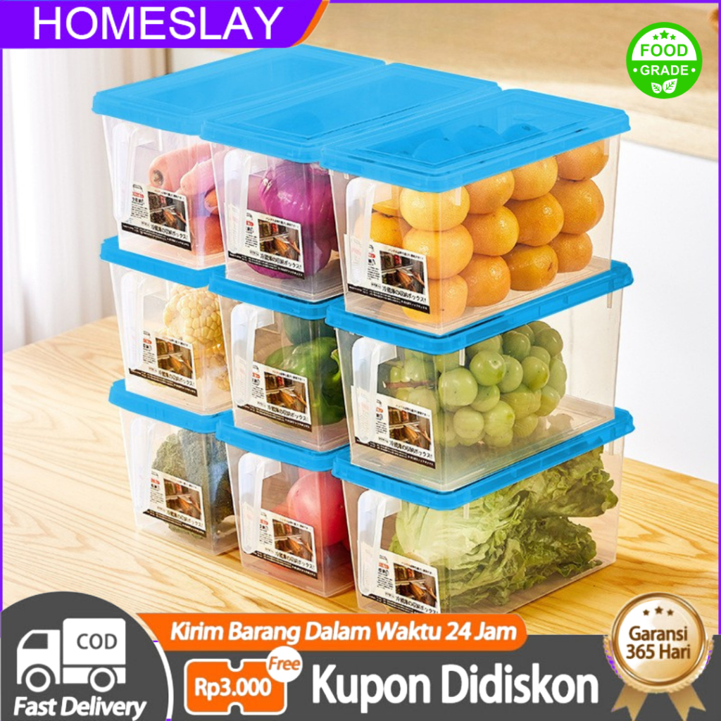 HOMESLAY Kotak Kontainer Serbaguna Makanan Kulkas - Food Storage Box Buah Sayur Ikan Di Kulkas