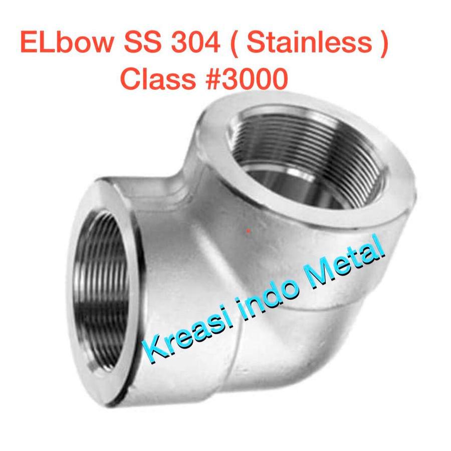 1/4” Elbow / Knee Stainless SS 304 Class 3000 - Drat NPT SS304