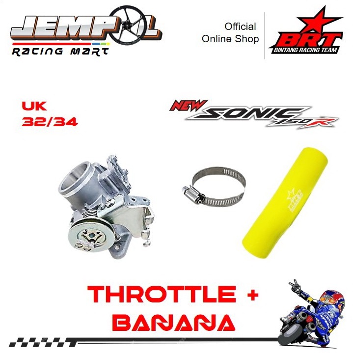 BRT TB Throttle Body + Banana Velocity Sonic, New CB 150, CBR 150, CB150R, Supra GTR