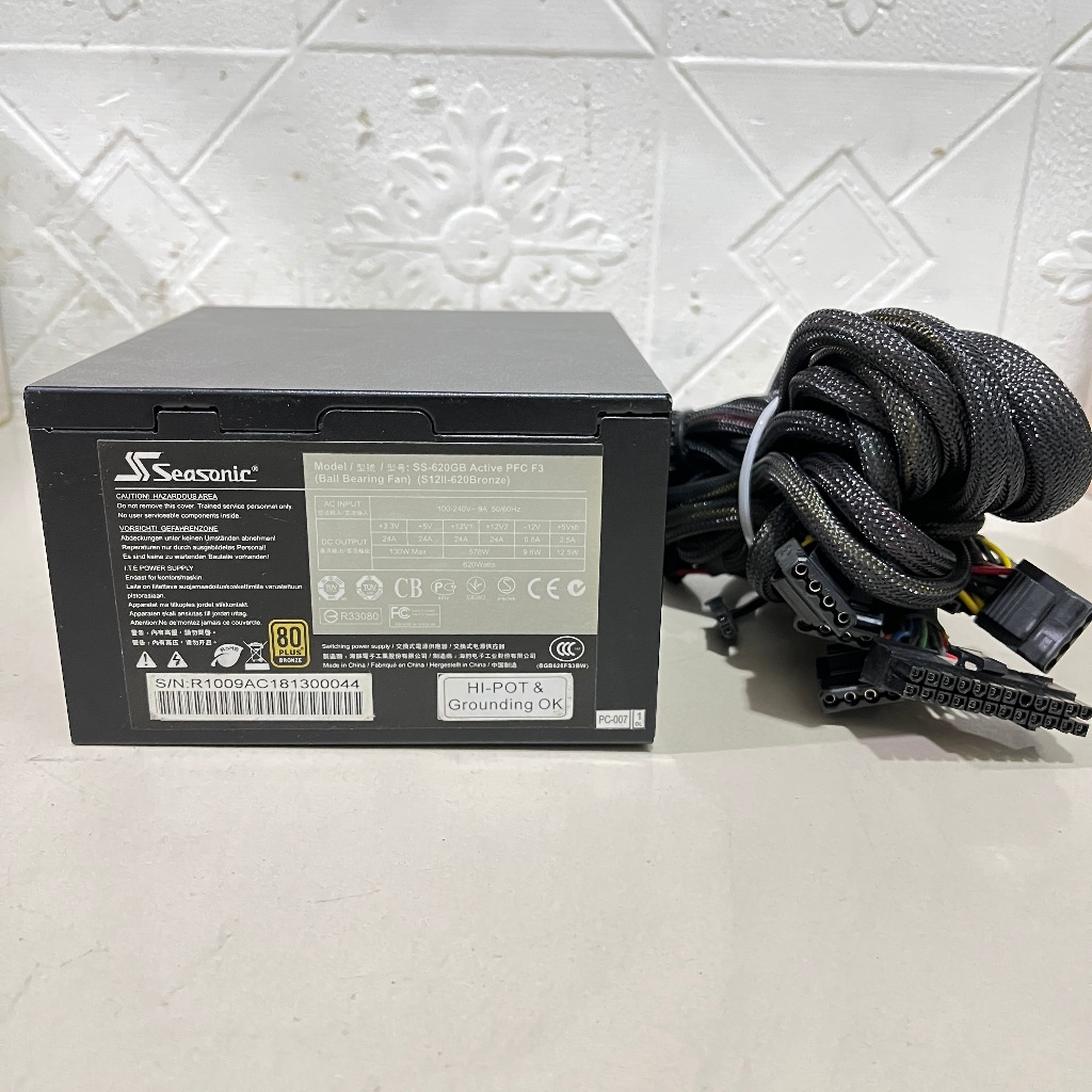 PSU GAMING SEASONIC S12II 620W 80+ BRONZE V1 POWER SUPPLY