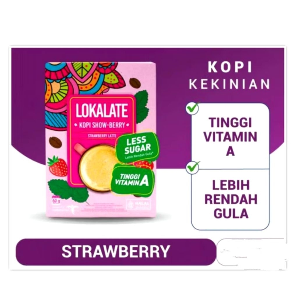 

Nutrifood Lokalate kopi Strawberry latte sachet harga 1 SACHET