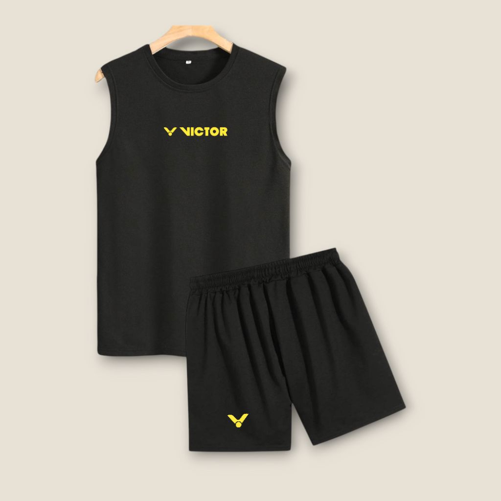 Setelan Jersey Singlet Olahraga Badminton Tenis Bahan Dryfit Premium Dewasa Unisex Pakaian Set Celan