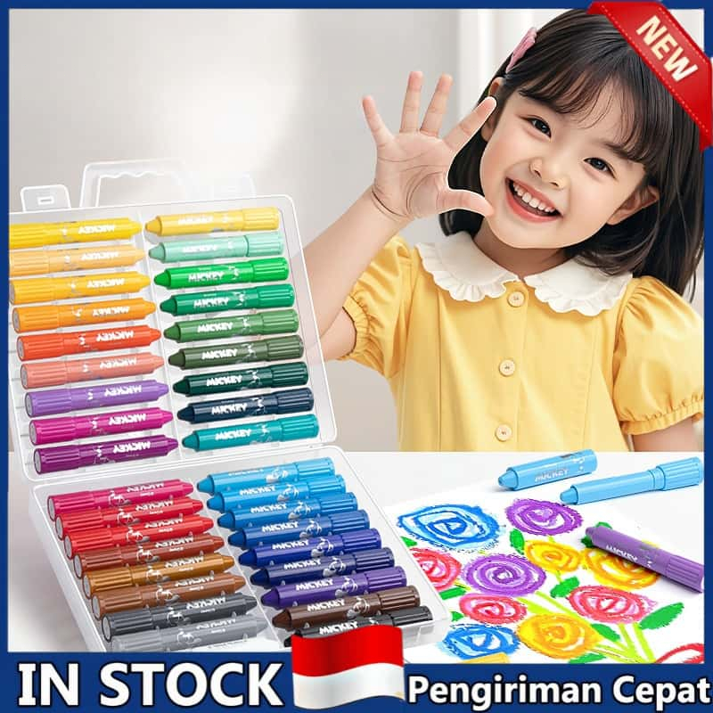 

Grasp Crayon 48/36/24 Warna Mata Sedang Silky Crayon Water Soluble Crayons Krayon Licin Grasp