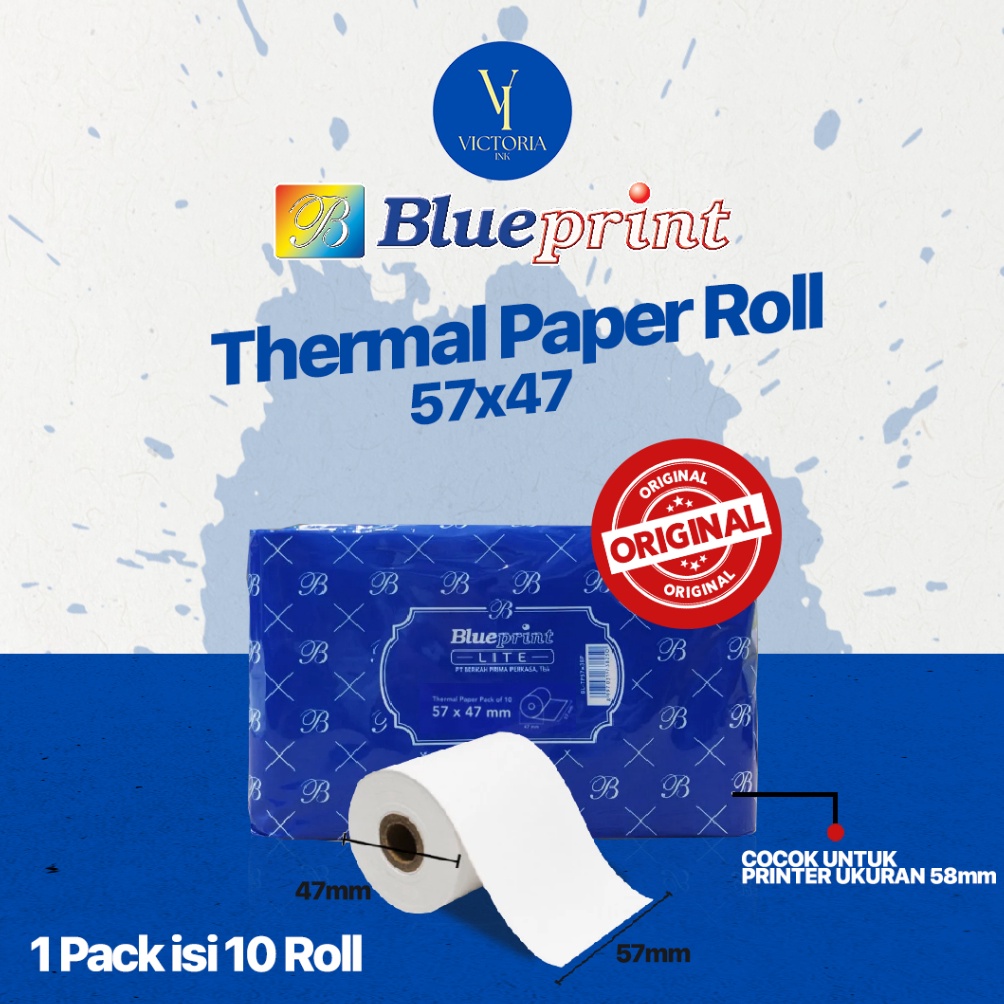 

KODE R77B 57X47 KERTAS KASIR STRUK KERTAS THERMAL TERMAL EDC PPOB BLUEPRINT Lite 57x47 58 X 47 58mm