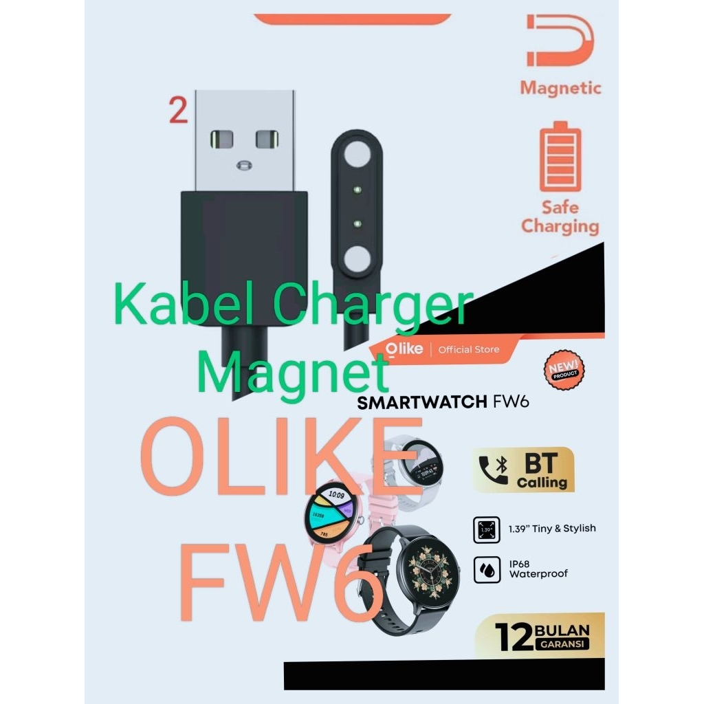 Olike FW6 Smart Watch Kabel Charger Olike FW1 FW2 FW3 FW5 FW6 Smartwatch Magnetic 2 pin