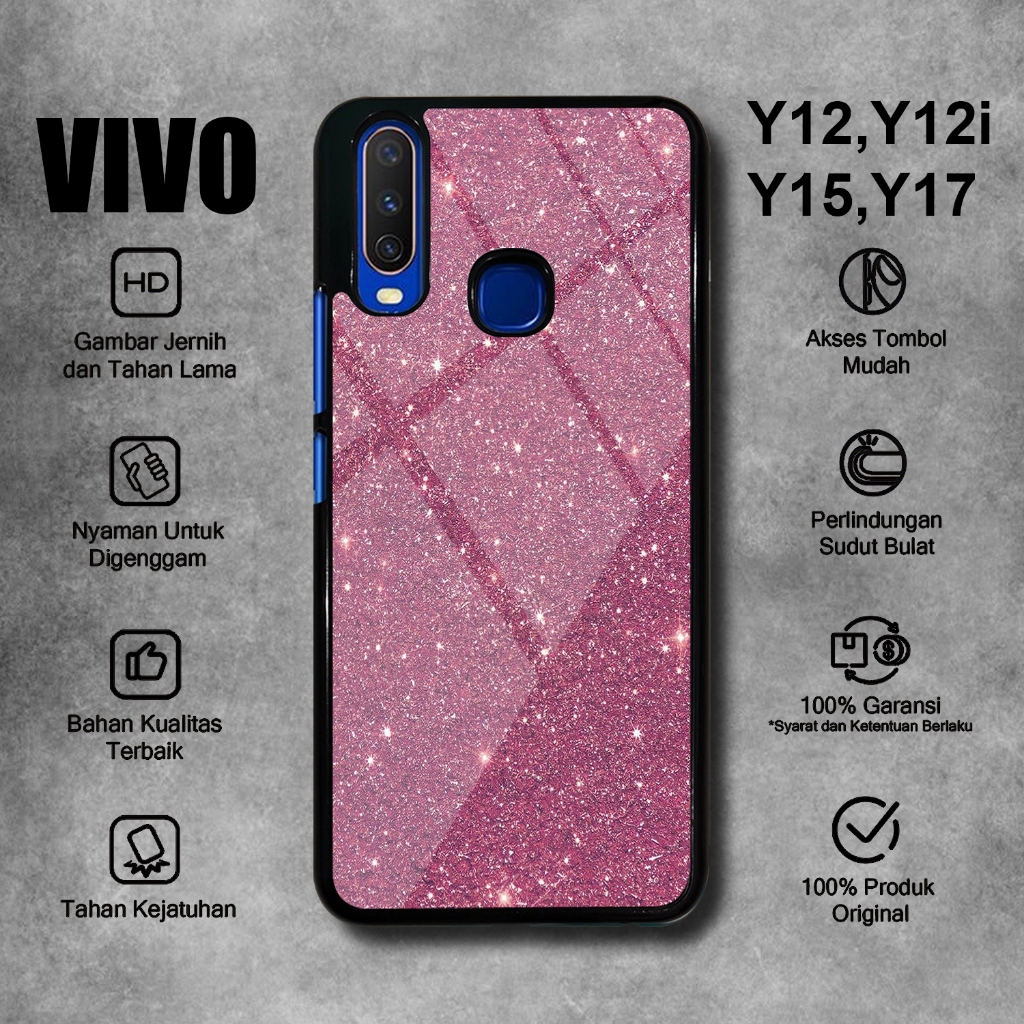 Case Hp Vivo Y11 Y12i Y12 Y15 Y17 Glossy Motif GLITTER Casing Hp Untuk Vivo Cover Hardcase Softcase