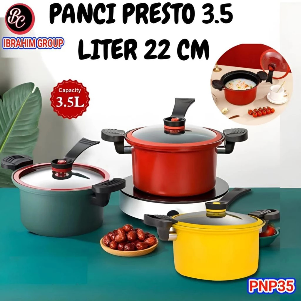 Panci Presto 3,5 Liter Premium / Panci Pelunak Daging High Quality / Wajan Rebus Serbaguna / Panci S