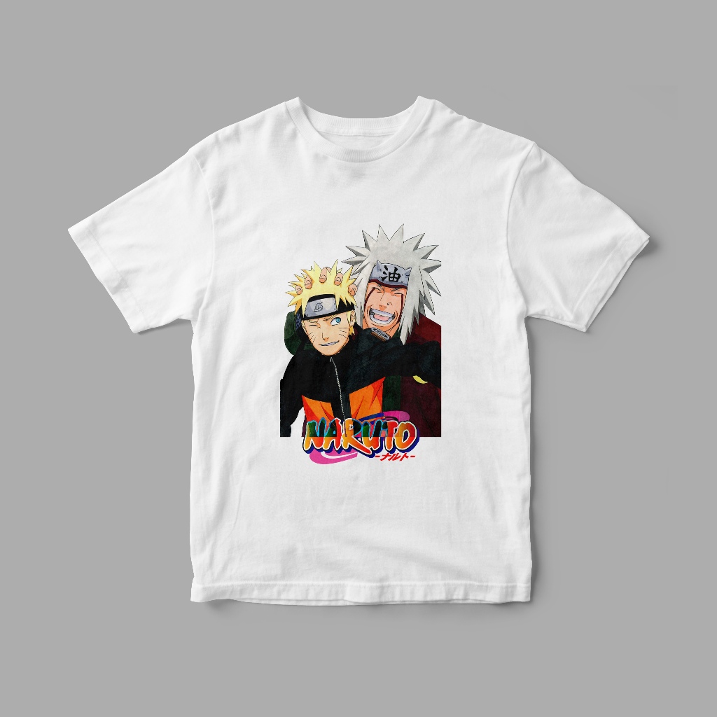 Kaos Anime Naruto dan Jiraiya - Hitam/Putih