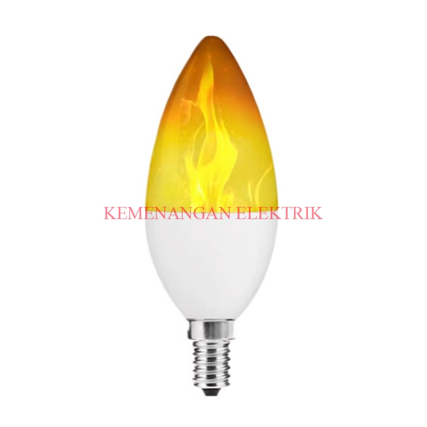 LAMPU BOHLAM EFEK API 5W LED CANDLE FLAME EFFECT BULB CAFE 5 W WATT E14 OBOR
