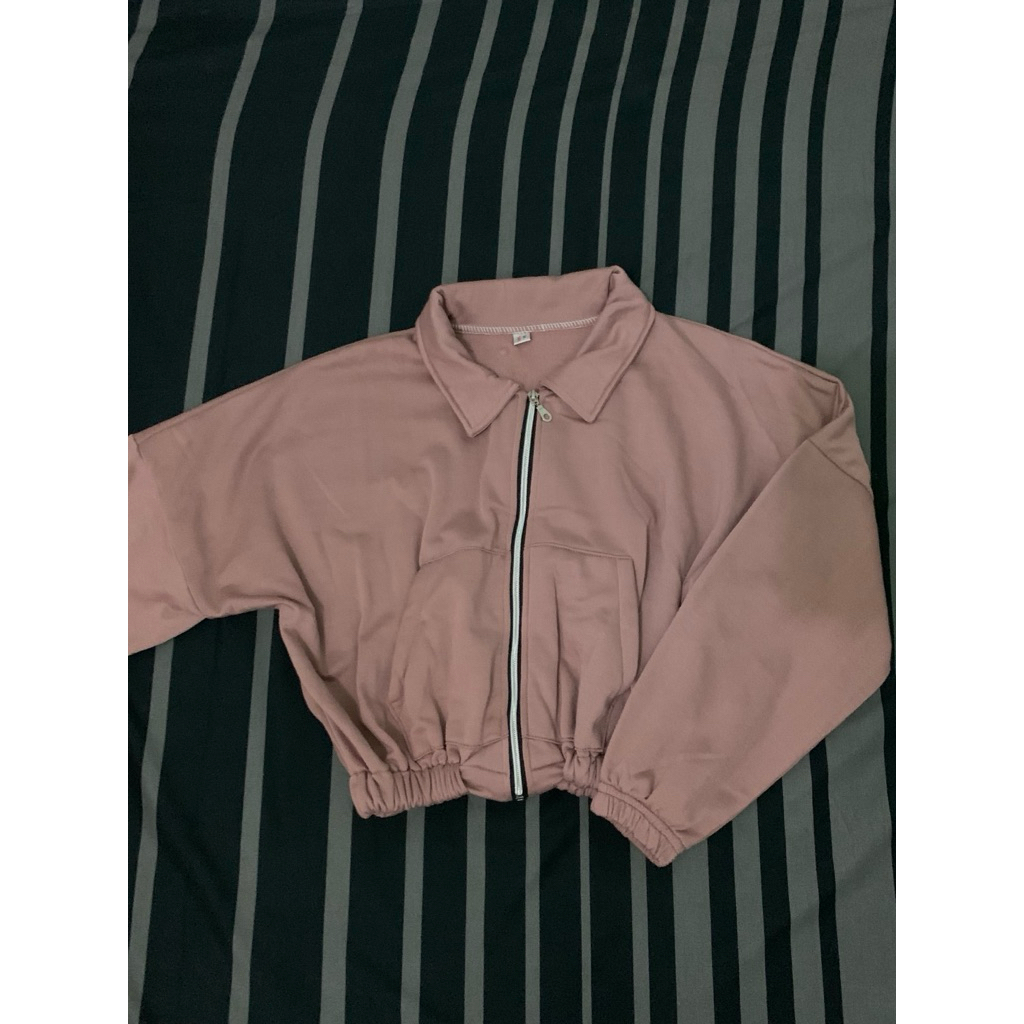 zipper wanita crop
