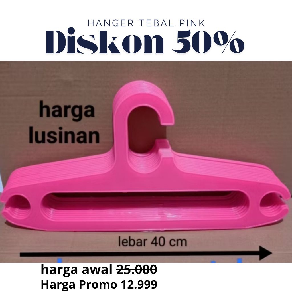 Hanger Baju Pink 1 lusin Tebal Murah | Diskon 50% Dari 25rb Jadi 12.999 | Hanger Bekas Toko Baju