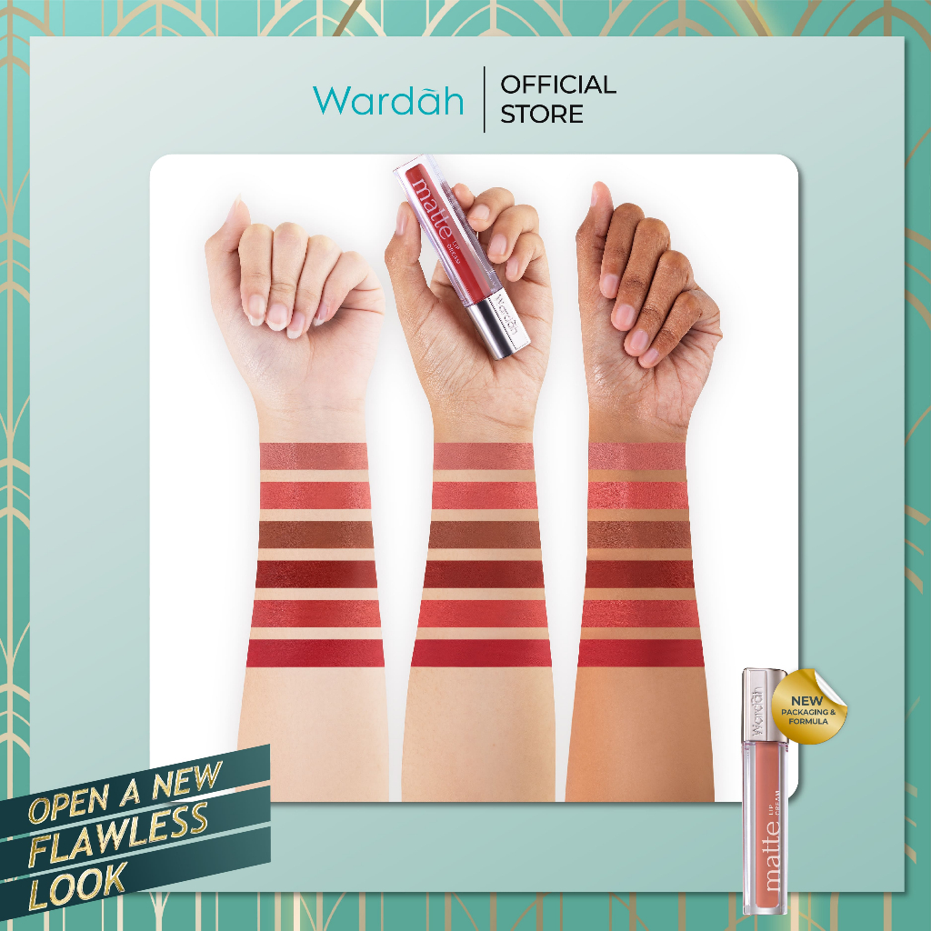 WARDAH Matte Lip Cream 4 g - Warna Intense dan Tahan Lama - Matte Finish - Teksture Creamy Liptint-L