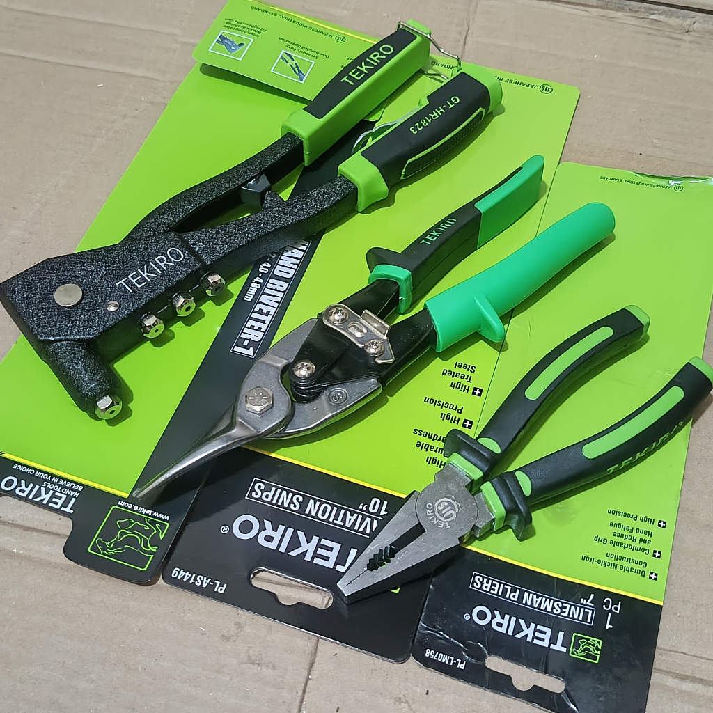 Paket tang rivet tekiro original tang ripet / Gunting baja ringan tekiro / Tang kombinasi 7 inch tek