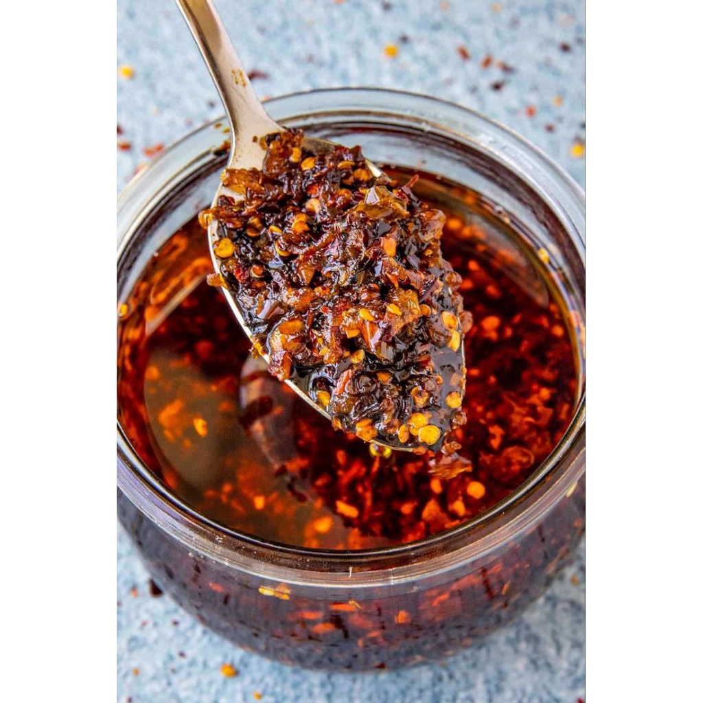 

Chili oil,Chili oil spcy,Chili oil ebi pedas, sambal Chili oil