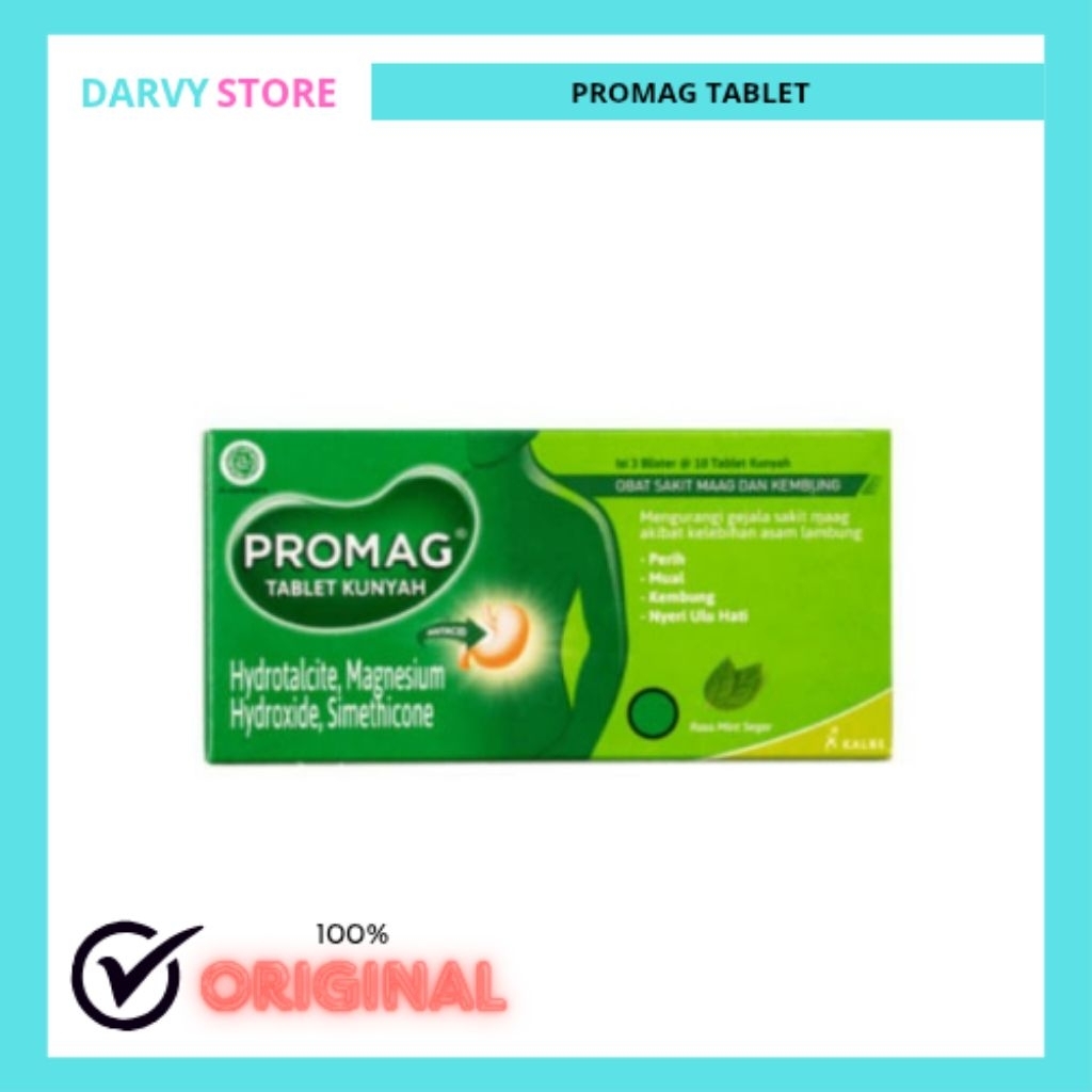 PROMAG TABLET KUNYAH 3x10 | Obat asam lambung | Gerd | Magh